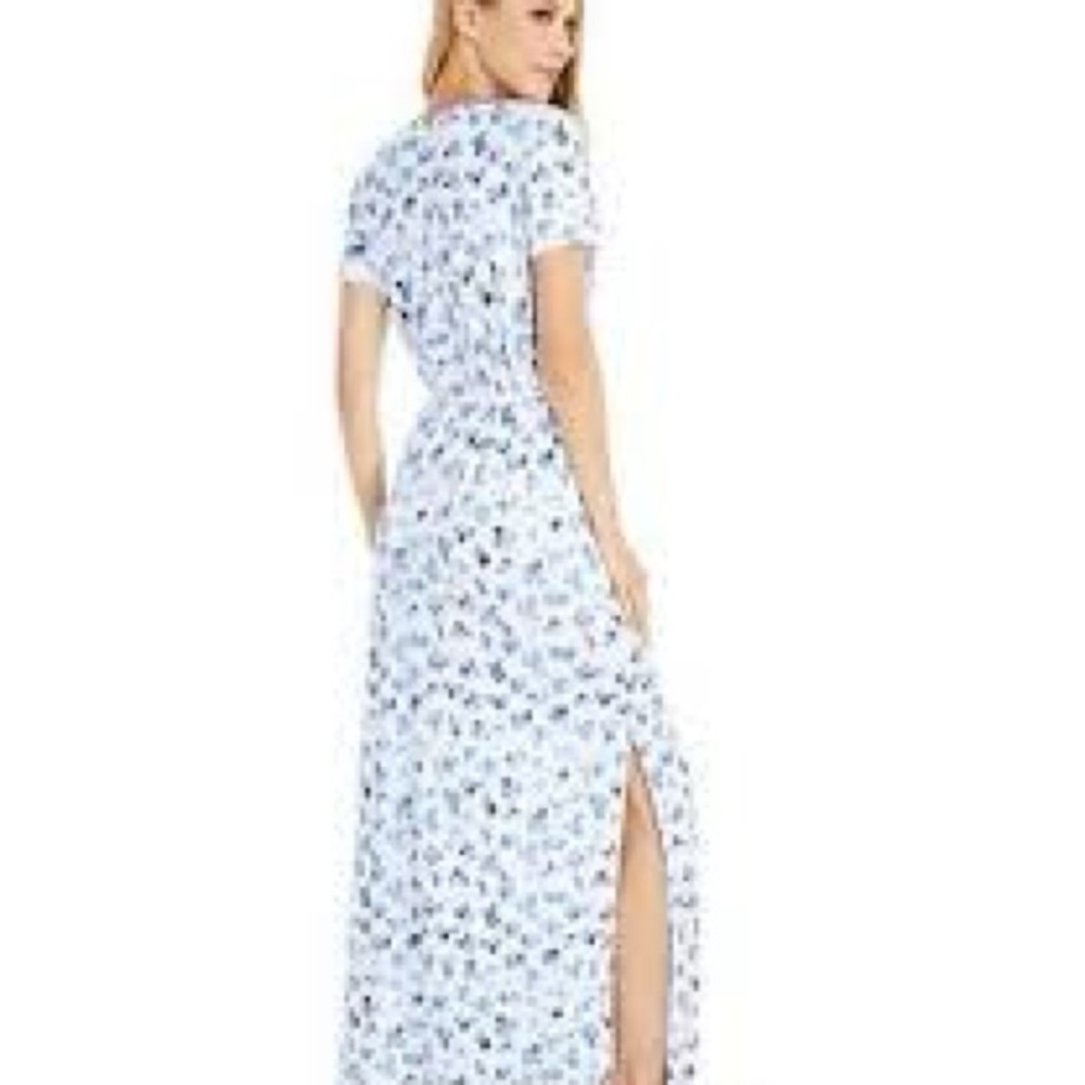 Michael Kors Blue & White Floral Print Maxi Dress/Size L - Picture 3 of 13